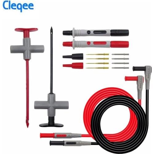 Cleqee P1200B Multi-purchase Puncture Probe Test Lead Kit 4mm Banana Plug Test Lead Replaceable Needle for Test Probe