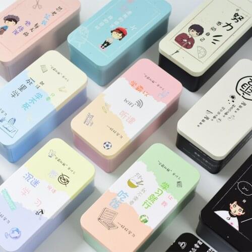 Color Pencil Box Desktop Creative Single Double Layer Tinplate Stationery Box Sundry Stationery Finishing Box Iron Boxs