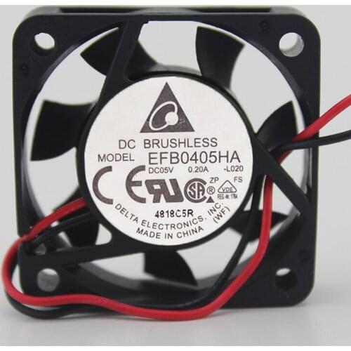 Delta Electronics EFB0405HA L020 Server Cooling Fan DC 5V 0.20A 40x40x10mm 2-wire