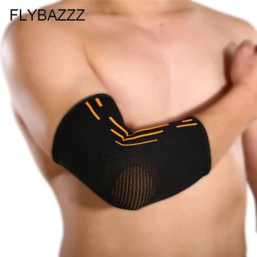FLYBAZZZ New Elastic Breathable Sport Elbow Sleeve Pads Basketball Badminton Tennis Elbow Brace Support Protector Free Shipping
