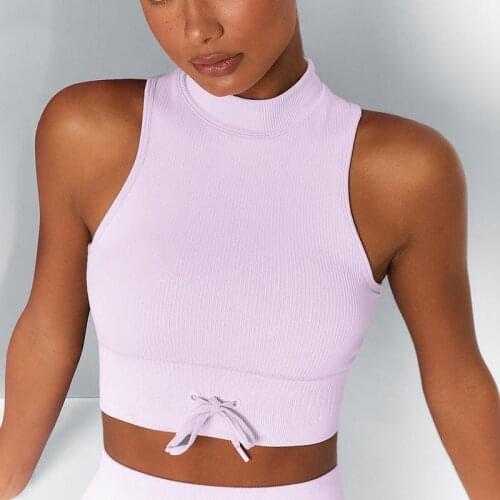 Sexy Seamless Sports Bra Womens Yoga Wear Fitness Underwear Tight Cropped Tops Cross Straps Workout Bra Gym Training Clothes