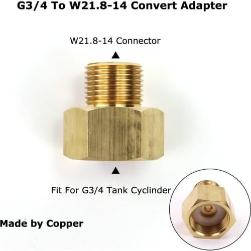 G3/4 CO2 tank Cylinder To W21.8-14 Convert Adapter For Filling Charging Co2 Tank Regulators