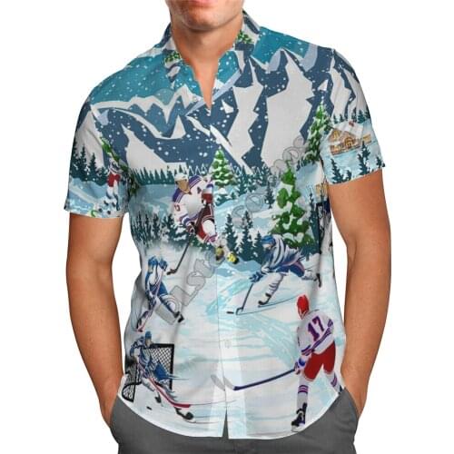 Hawaii Shirt Hawaiian beach summer Ice hockey Printed 3d Mens Shirt Harajuku Tee hip hop shirts 12
