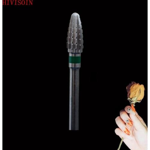 HIVISOIN-15pcs- Carbide Nail Drill Bit -Mini Cone - (60140010)-Silver