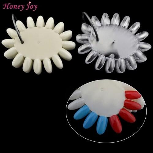 10pcs Oval False Nail Swatches Wheel For 160 Color Card Display Board Template Sunflower Shaped Nails Art Tools