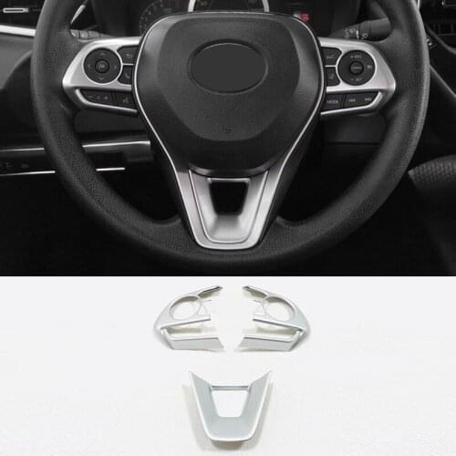 ABS Matte For Toyota Corolla E210 2019 2020 accessories Car Steering wheel Button frame Cover Trim Sticker Car styling 3pcs