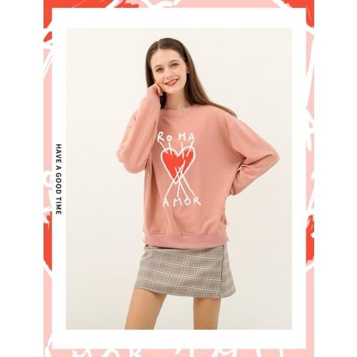 Cute Hoodies Girls Casual Long Sleeve Hooded Sweatshirts Loves Letter Korean Women Aesthetic Tumblr Jumper Pullovers Oversized