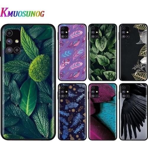 Leaf feather fashion For Samsung Note 20 10 9 8 Ultra lite Plus Pro F62 M62 M60 M40 M31S M21 M20 M10S Soft Phone Case