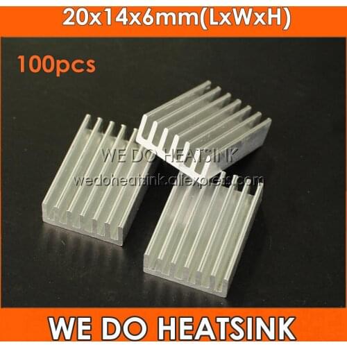 WE DO HEATSINK 100pcs 20x14x6mm DIY Standard Extruded High Power Anodize Aluminum Led Heat Sink