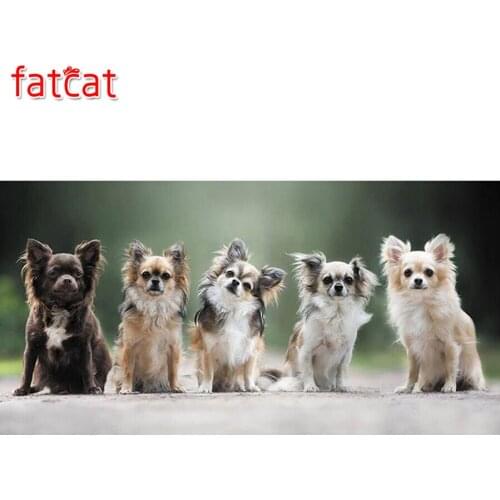 FATCAT pet Series Diy Diamond Painting chihuahua Dog Full Drill Mosaic Rhinestone Embroidery Cross Stitch Kit Needlework AE478