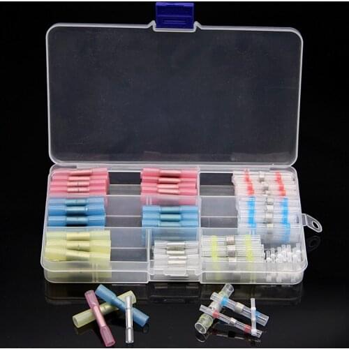 130PCS Heat Shrink Seal Solder Sleeve Connector Set + Electrical Cable Wire Connectors Waterproof Shrinking Crimp Terminals