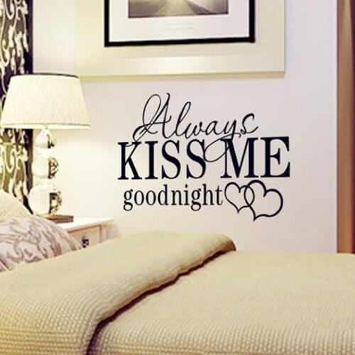 Always Kiss Me Wall Sticker for Bedroom Wall Art Decor Home Decoration Detachable Vinyl Wall Sticker Decor