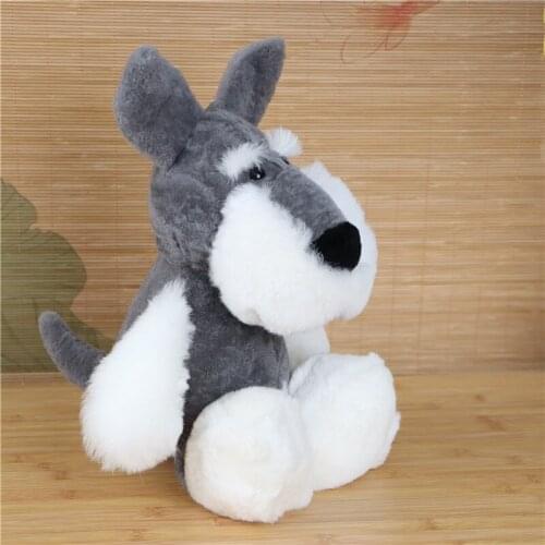 Real Shearling Sheep fur Doll Schnauzer Dog Shape Large New Design Plush Toy Luxury Soft Gift
