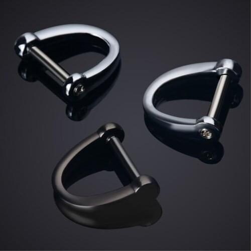 NEW Type D Metal Horseshoe Buckles Tool Parts Key Ring Accessories Hardware Zinc Alloy Car Key Chain 5pcs