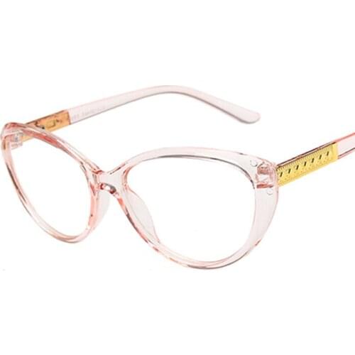 Cat Eye Eyeglasses Frame Women Men Transparent Lens UV400 Eye Protection Girl Sexy Ladies Gray Pink Tan Shades