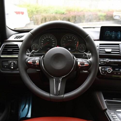 Carbon Fiber Inlaid Steering Wheel Trim Replacement for BMW M-sport Series