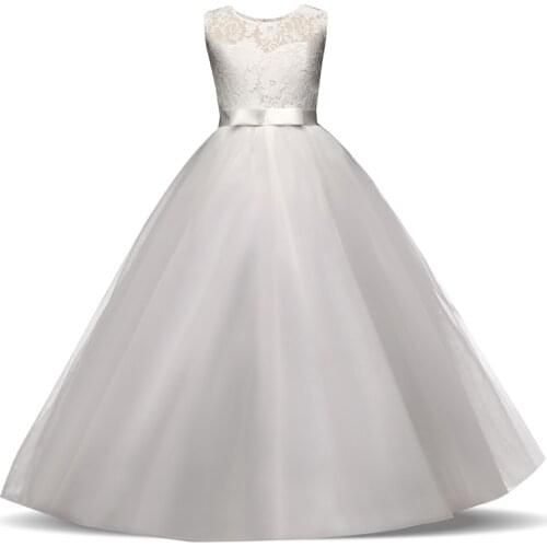 Flower Girls Dress Princess Dress For Girl Embroidery Desgin Wedding Gown Formal Party Girls Clothes 4-10 Year Vestido Infantil