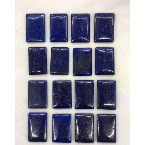 Wholesale Price 10pcs/Pack Natural Lapis Lazuli Bead Pendant,35x55x7mm Rectangle Pendant for Jewelry Necklace DIY