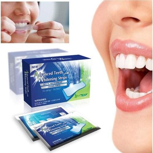 Professional Advanced Teeth Whitening Strips Bleaching Whitening Strips Stain Removal Teeth Whitening Stickers Gel