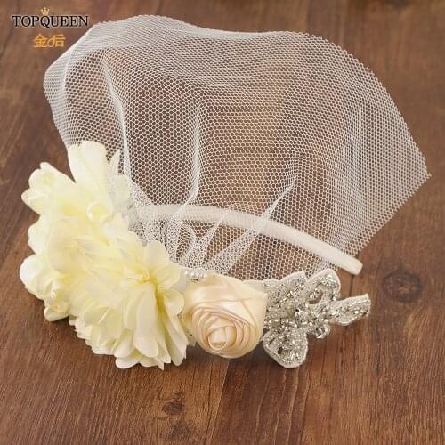 TOPQUEEN S260-FGWS Russian Veiling Birdcage Veil Blusher Veil Fashion Hair Accessories Novelty Designs Women Creative Hairbands