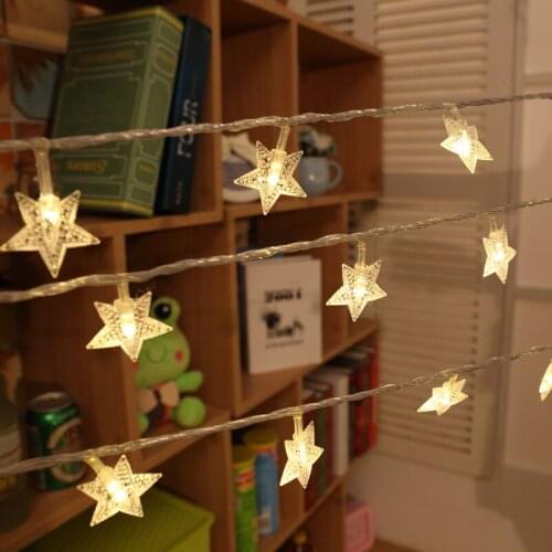 Christmas Lights DC 4.5V 2.5/5m Romantic Fairy Star LED PVC Curtain String Lighting For Holiday Wedding Garland Party Decoration