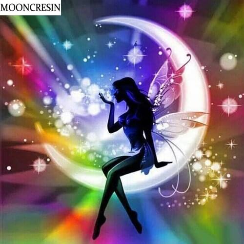 Diy Diamond Embroidery Cartoon Moon Fairy 5D Diamond Painting Full Rhinestone Painting Cross Stitch Mosaic Stickers Home Decor