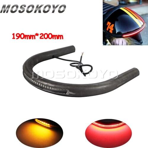 LED Light Strip Motorcycle Modified Flat Motorbike Frame Seat Hoop Loop with Brake Turn Signal Light for Harley Cafe Racer