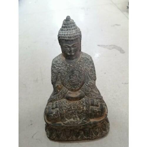 Tibetan Buddhism Shakyamuni Sit Buddha Bronze antique excellent old Statue