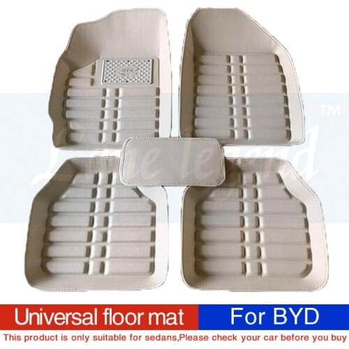 Universal car floor mats for BYD F0 F3 F3R G3 G3R L3 F6 G6S6 E6 E6 M6 SURUI SIRUI CUSTOM car accessories carpet cove