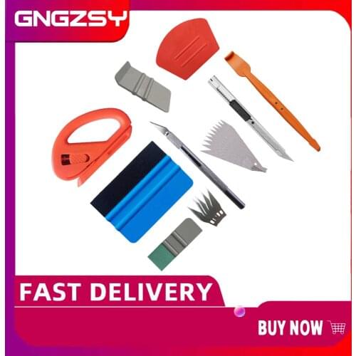 Vinyl Wrap Car Carbon Fiber Magnet Squeegee Window Tint Corner Scraper Sticker Application Tool Set Wrapping Accessories K130