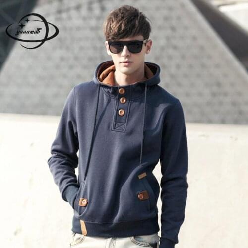 Yauamdb Men Hoodies 2017 Autumn Spring Size M-3xl Male Hooded Pullover Long Sleeve Pocket Sweatshirts Zipper Cap Jackets Y54