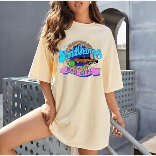 World Bad Girl Printing Graphic T Shirts Harajuku Korean 100% Cotton Woman Tshirts Summer Women Tops Gift for Lady Ropa Mujer