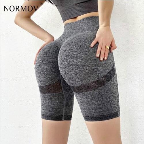 NORMOV Short Leggings Women Sexy Push Up Gym Leggins High Waist Workout Fitness Sport Legging Mujer
