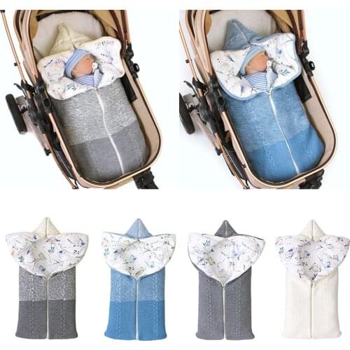 Winter Baby Sleeping Bag Newborn Zipper Thickening Anti-kick Sleeping Bag Outdoor Baby Stroller Warm Blanket