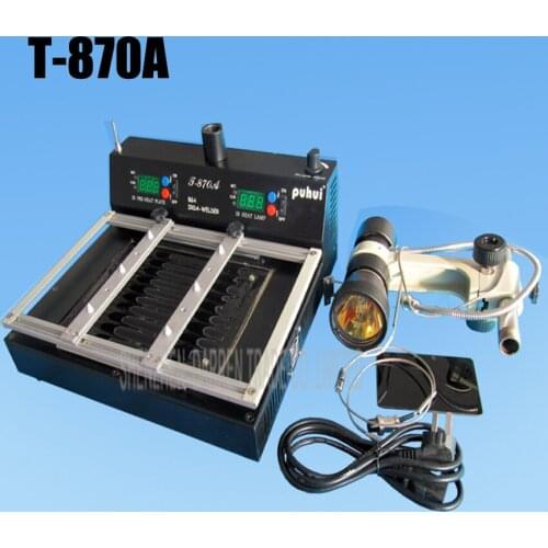 1PC High quality T-870A Infrared BGA Rework Station IRDA Soldering Welder 35-50 mm CSP LGA QFP PLCC BGA Ball Rework