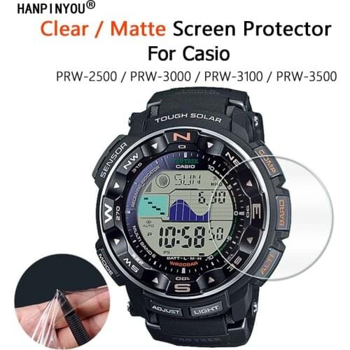 10Pcs For Casio PRW-2500 PRW-3000 PRW-3500 3100 Smart Watch Clear Glossy / Matte Screen Protector Soft Film -Not Tempered Glass