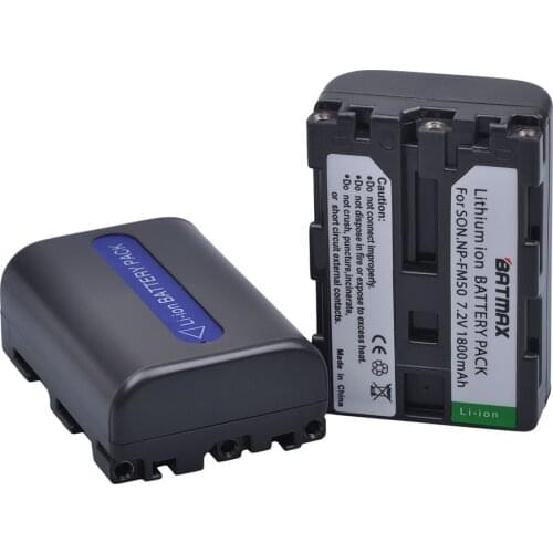 2Pcs 1800mAh NP-FM50 NP FM50 NPFM50 NP-FM30 Battery for Sony Alpha A100 DSLR-A100 A100K CCD-TRV408 DCR-PC105