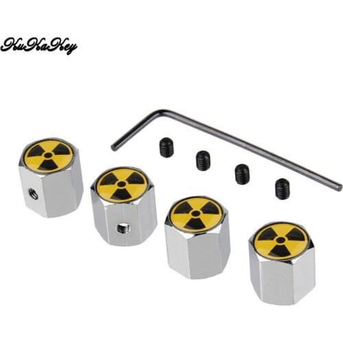 4pcs/set Nuclear weapons Pattern Theft Proof Car Wheel Tire Valve Caps Dust Proof Car Bike Part Accessories for Fiat for Nissan