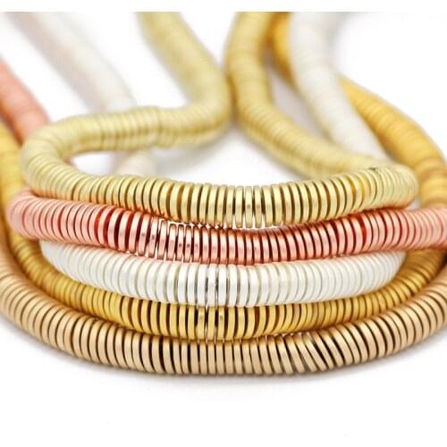 6x1MM Matte Natural Stone Gold Silvers Flat Round COINS Hematite Spacer Loose Beads For DIY Jewelry Making Bracelets Findings