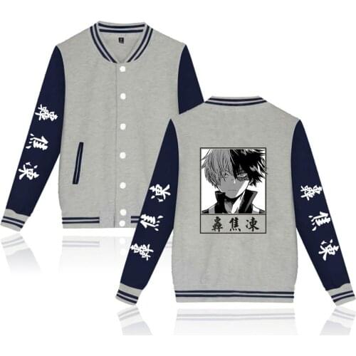 Boku No Hero Academia Baseball Jackets Unisex Sweatshirt Confidence and Beauty Japan Anime Simple Style All-match