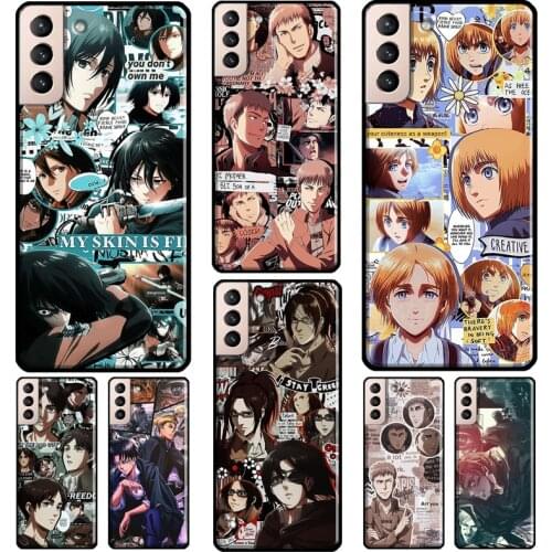 Attack on Titan Levi Armin Eren Case For Samsung Galaxy S10 S8 S9 Note 10 Plus Note 20 S10e S20 FE S21 Ultra Phone Cover
