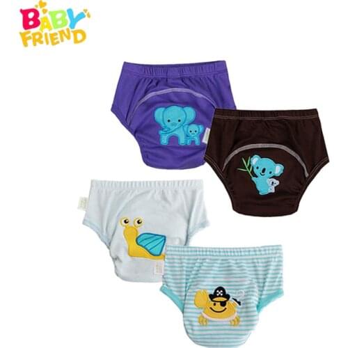 Babyfriend Reusable Baby Nappies Washable Baby Potty Training Pants for Toilet Trainers Toddler Kids Reusable Diaper Pants 4PCS