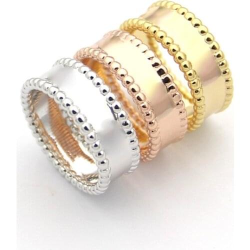 Double Row Bead Ring Couple Ring Rose Gold Color Jewelry