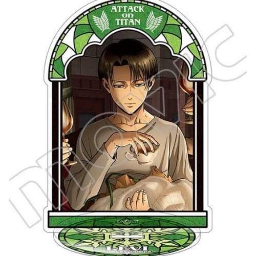 Cartoon Figure Desktop Collection Toy Anime Attack on Titan Hange Zoe Levi Ackerman Erwin Smith Transparent Acrylic Stand Model