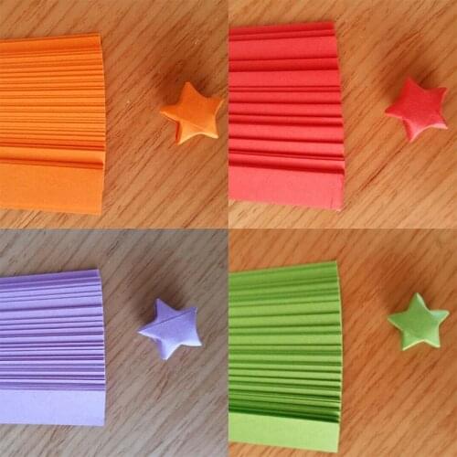Candy Color DIY Paper Craft Scrapbooking Paper Origami Lucky Star Heart Shaped Craft Folding Paper #249099