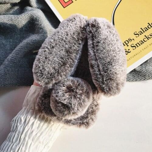 Cute Fluffy Rabbit Hair Fur Case For ASUS ZenFone 3 4 5 Max M1 Pro M1 Go Live ZB555KL ZB602KL ZC520KL ZB631KL ZB501KL ZB633KL