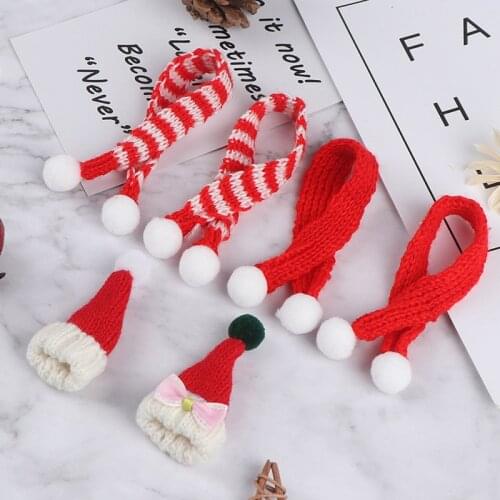 Dollhouse Miniature Christmas Hat Scarf Dollhouse Dolls Accessories Hat Scarf For Doll Clothes Decor Best Xmas Gift For Kids
