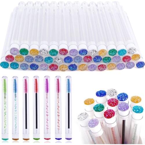 Reusable Eyelash Brushes Tube Disposable Eyebrow Brush Spoolies Separate Tube Disposable Mascara Wands Dust-proof Sparkling Tool