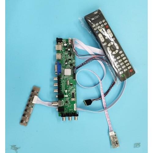 Kit For B156HW01 V2/B156HW01 V3 controller board digital TV LVDS USB AV Signal 40pin VGA LED HDMI remote DVB-T2 WLED 1920X1080