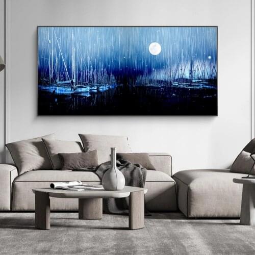 Landscape Moon Forest Posters and Prints Modern Canvas Painting Wall Picture for Living Room Interior Bedroom Home Decoration